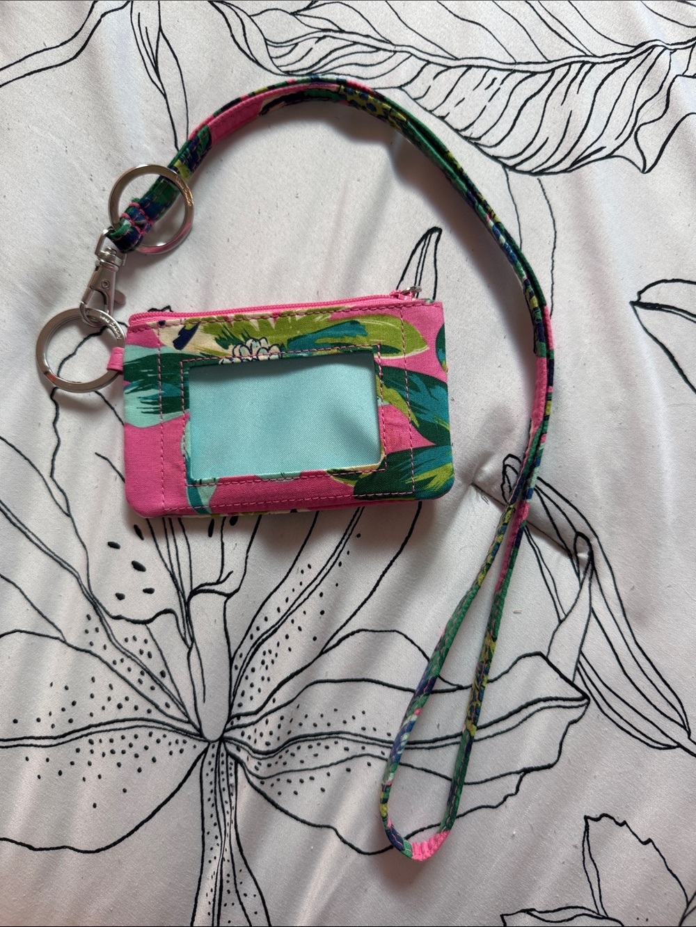 Vera Bradley Floral Print Lanyard - ID and card Holder